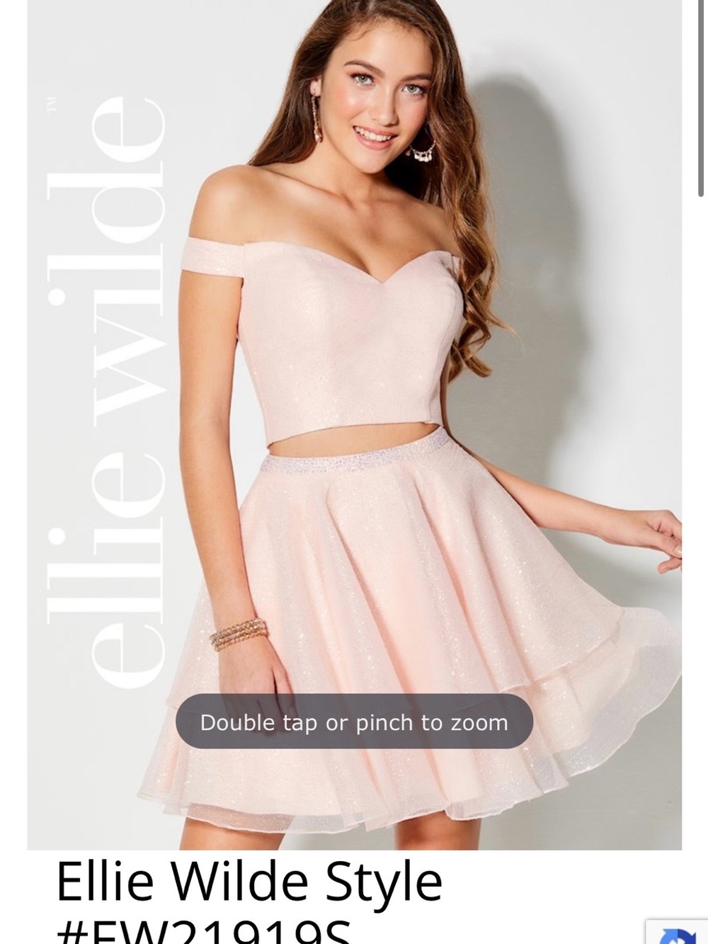 ellie wilde Pale Pink Sparkle cocktail dress
